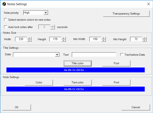 Notes Settings